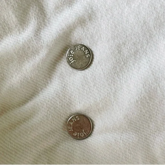 Joie Ultra High Waist Straight Leg Cropped Denim Jeans Button Fly White Size 32 - Picture 11 of 14